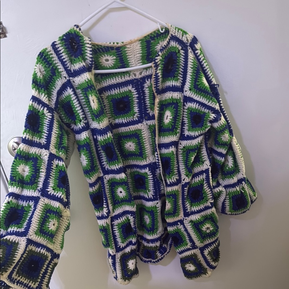 Colorful Granny Square Crochet Patterned Sweater
